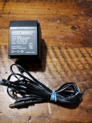 Micro General AC/DC Adapter AMC41DP09-0300R 9v 300ma