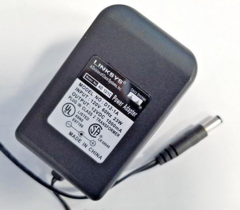 Linksys D12-1A AC Adapter Power Supply Wall Charger Transformer 12 Volts 1000 mA