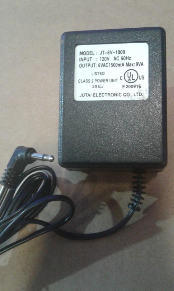 Plug-In Male Connect 6V 1500mA Jutai AC-AC Power Supply - Model Jutai JT-6V-1000