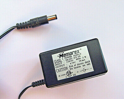 Genuine Memorex HK28U-6.0-50 AC Adapter Power Supply 6 Volt 50 mA (-) Negative