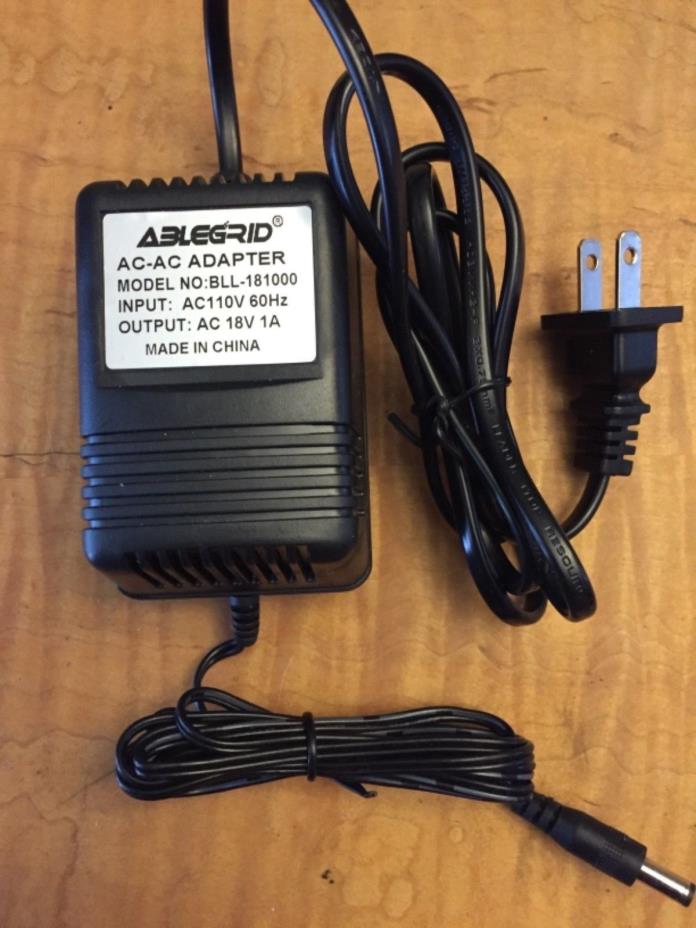 AC  TO AC ADAPTER MODEL BLL-181000 AC110V INPUT/AC Q8V 1 AMP OUTPUT VERY NICE