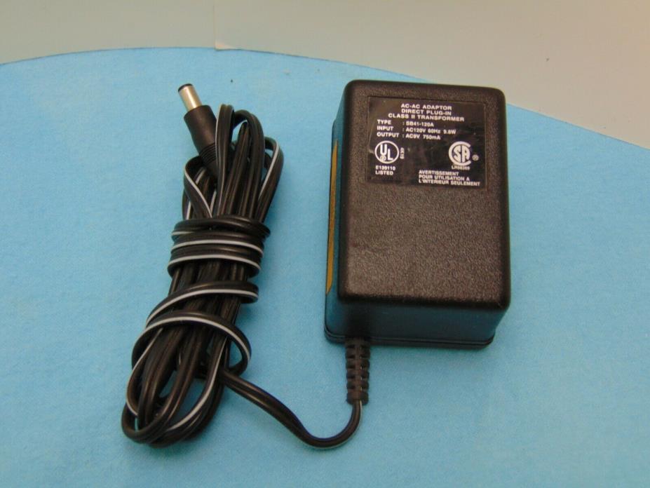 AC Adapter SB41-120A Direct Plug-in Power Supply Transformer Output 9 V 750 mA