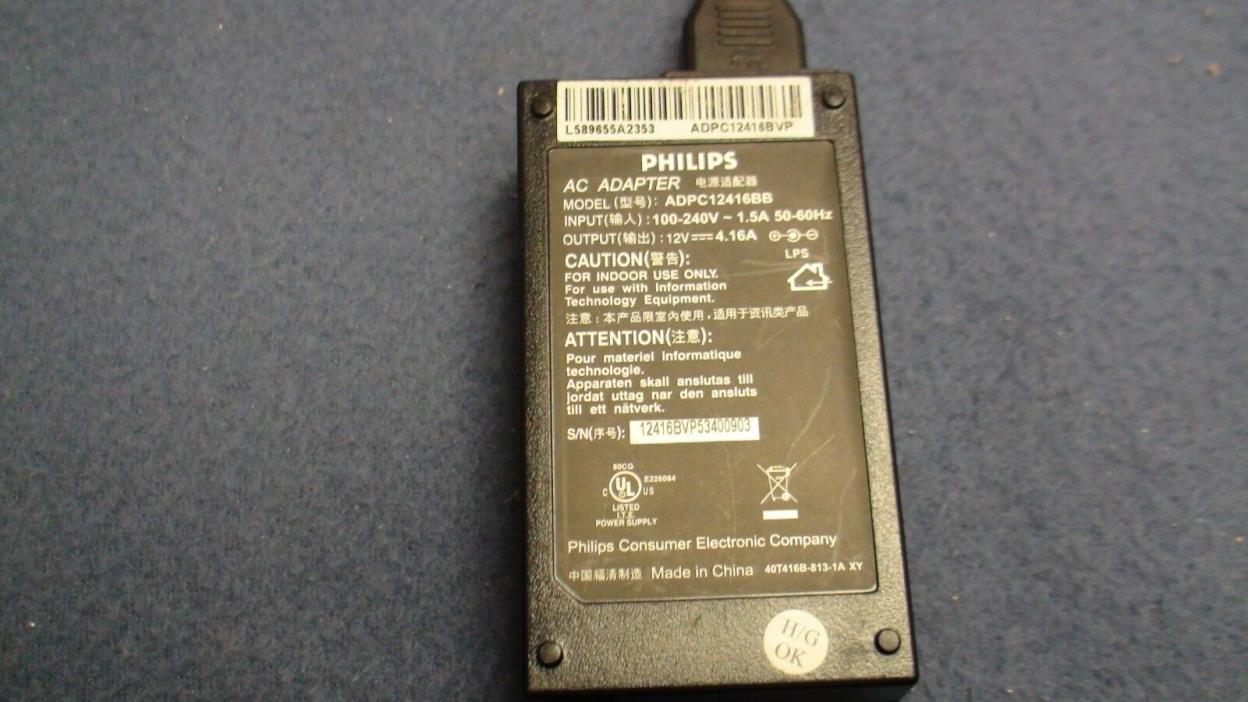 GENUINE OEM PHILIPS AC ADAPTOR ADPC12416BB 12V 4.16A