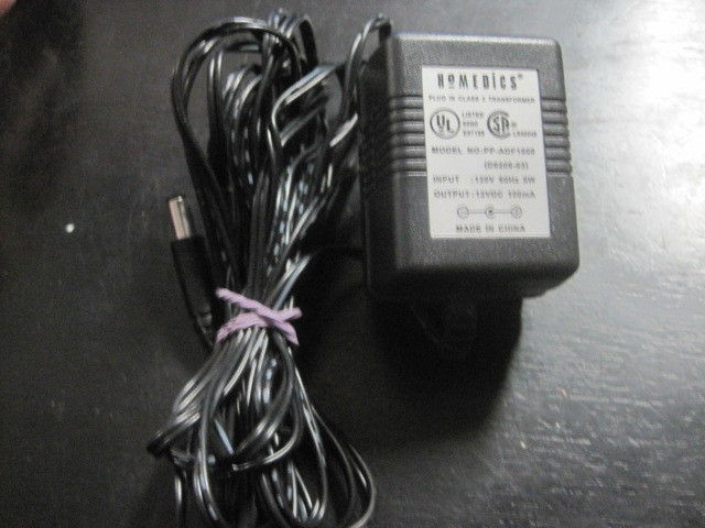 HOMEDICS 12V, 100mA AC/DC WALL WART POWER SUPPLY ADAPTER CORD MOD#PP-ADP1000