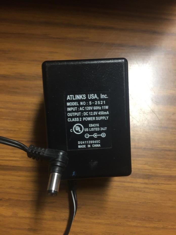 ATLINKS CLASS 2 AC Power Adapter Charger 5-2521 12V