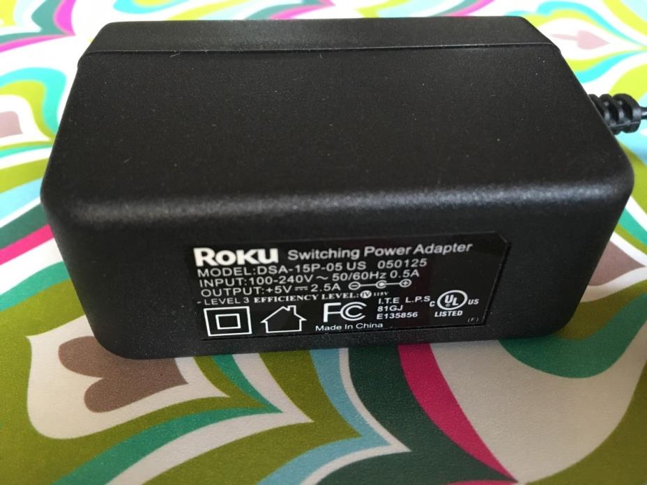 Genuine Roku Switching Power Adapter Supply 5V 2.5A Model DSA-15P-05 US