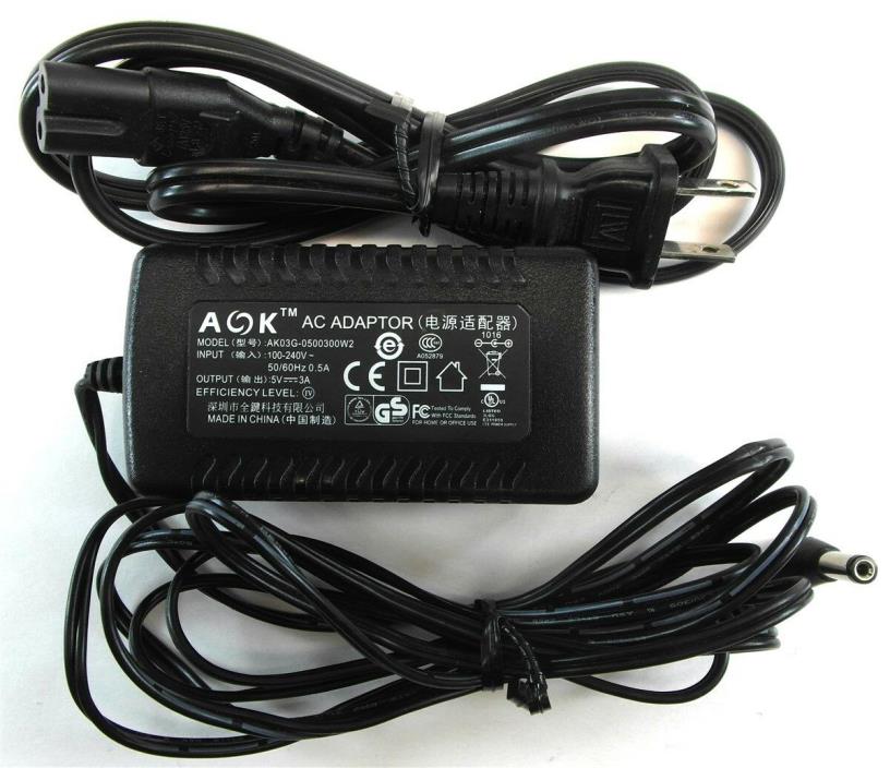 Genuine AOK Charger AC Adapter Power Supply AK03G-0500300W2 5V 3A 15W