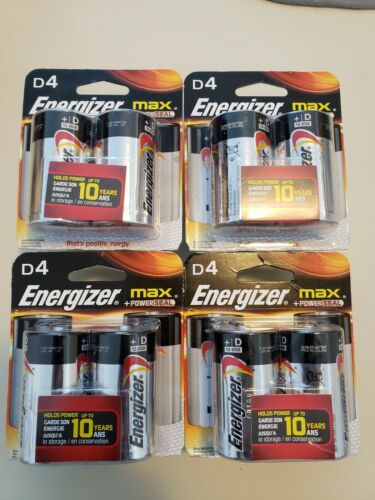 8 packs of Energizer Max + Powerseal D D4 1.5V Alkaline Batteries Exp. 2028