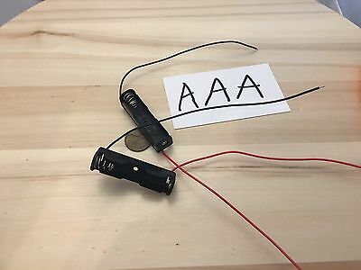 2 Pieces - AAA One Storage Holder Case Box 1 Battery Wire Black plastic A11