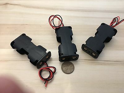 3 Pieces - AA two Battery Storage Holder Case Box 2 Battery Wired plastic C31