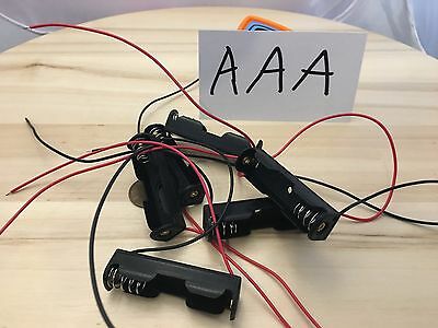 6 Pieces - AAA One Storage Holder Case Box 1 Battery Wire Black plastic A11