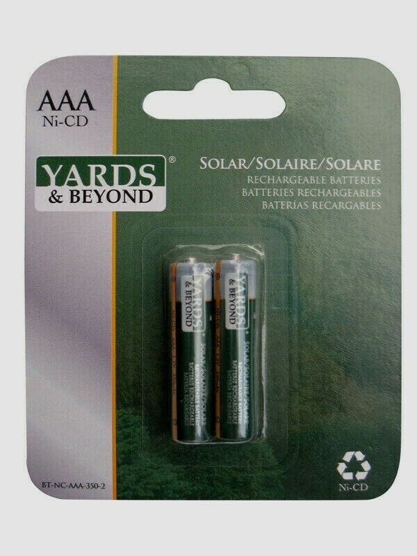 Yards & Beyond Ni-Cad AAA 1.2 volt Solar Rechargeable Battery BTNCAAA350D2 2 pk