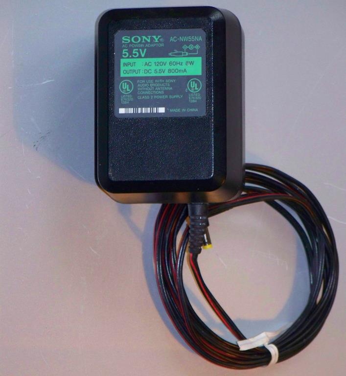 Heavy Sony Power Supply:  8-Watts, 5.5-Volts DC, Up-to 800-miliamps #AC-NW55NA