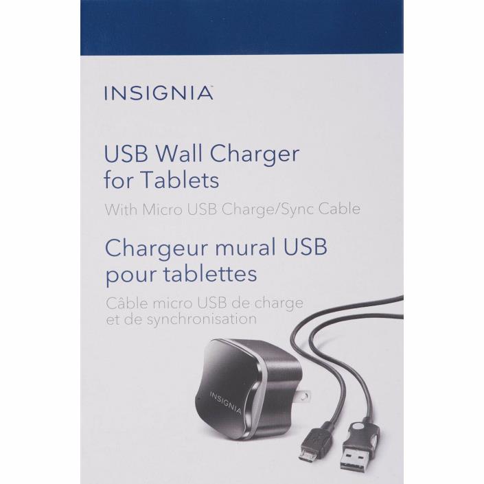Insignia Micro USB eReader Wall Charger Black Model #: NS-AC1U2MK-C