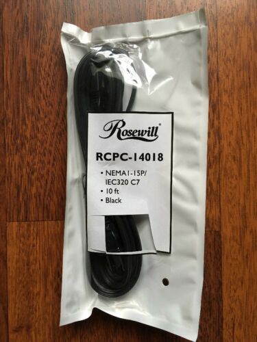 Rosewill RCPC-14018 - 10-Foot 18 AWG 2-Slot AC Power Cord Cable FREE SHIPPING!!!