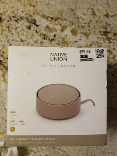 Native Union Eclipse Charger 3 Port USB Charger Cable Management Brand NEW
