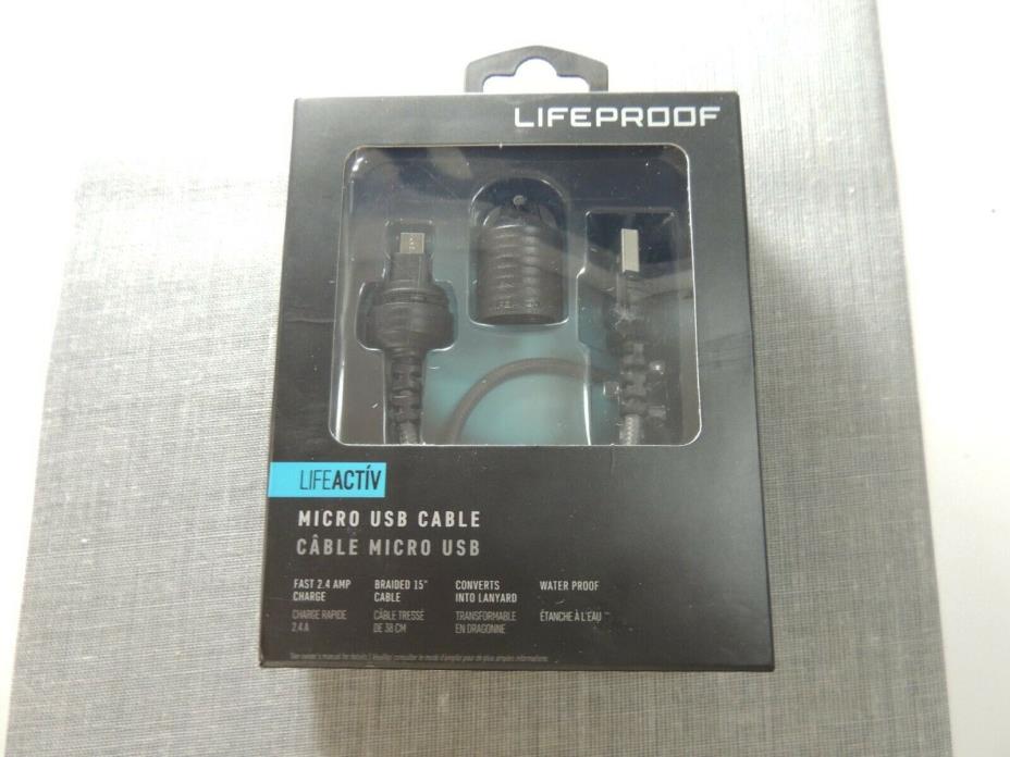 LifeProof - LifeActiv 1-ft Micro USB-to-USB Type A Lanyard Cable - Black