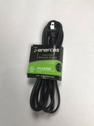 Enercell Polarized Power Cord  6FT Black Radios Printers Scanners Razors