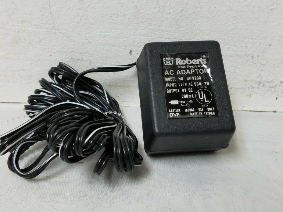 Roberts DV-9200 DC Adapter (9 Volts-200ma) Vintage DOD/Dunlop Pedals