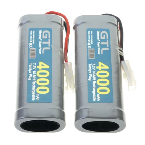2PC GTL 7.2V 4000mAh Ni-MH Rechargeable Battery pack for RC Tamiya Gray US STOCK