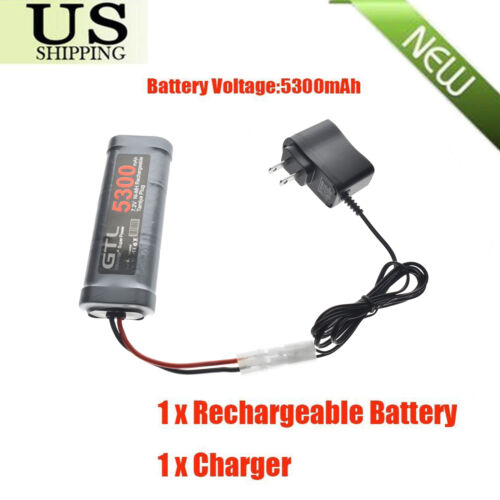 5300mAH 7.2V Ni-MH Rechargeable Battery Pack+ Charger For Engine RC Car Toys OY
