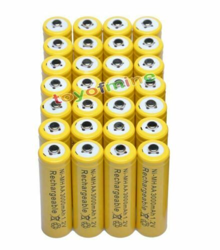 28x AA 2A 3000mAh 1.2 V Ni-MH rechargeable battery for MP3 RC Toys Camera Yellow