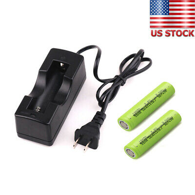 2pcs 3.6V 2600mAh 18650 Li-ion Rechargeable Battery with Power Charger US Stock