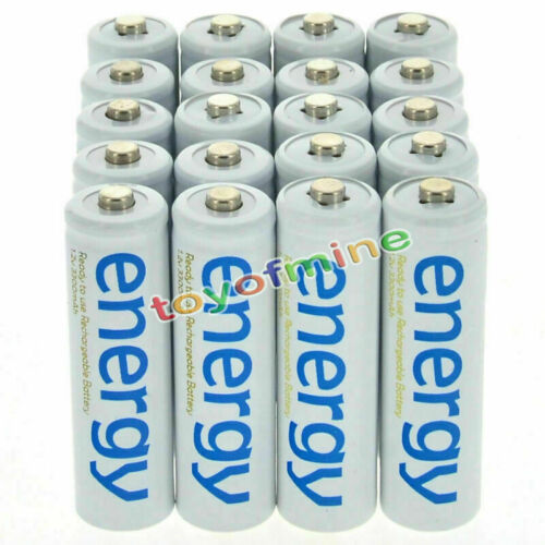 20x AAA 3A 2000mAh 1.2V Ni-Mh Energy Rechargeable Battery White Cell for RC MP3