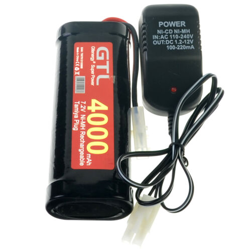 1pc GTL 7.2V 4000mAh Ni-MH Rechargeable Battery Pack Black+Battery Charger US