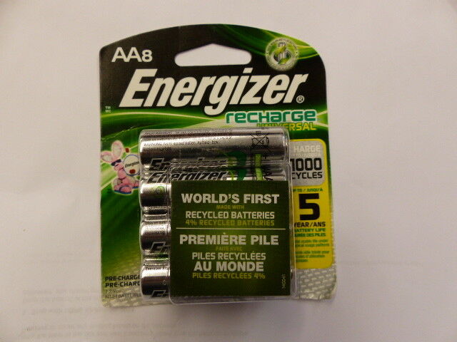 8 Energizer Universal 2000mAh Rechargeable AA Batteries