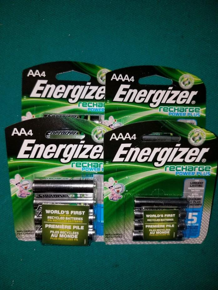 16 Energizer rechargeable power plus batteries 8 AA 2300 mah, 8 AAA 800 mah