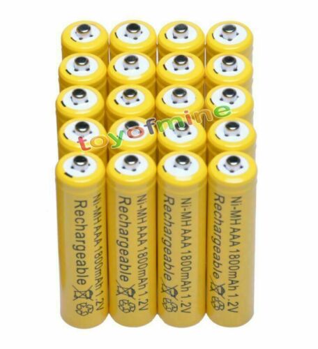 20x AAA 1800mAh 1.2V Ni-MH Rechargeable battery 3A Yellow Cell for MP3 RC Toys