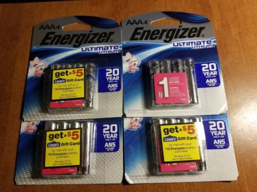 16 Pcs Energizer Ultimate Lithium AAA Batteries in Retail Packing exp 2037