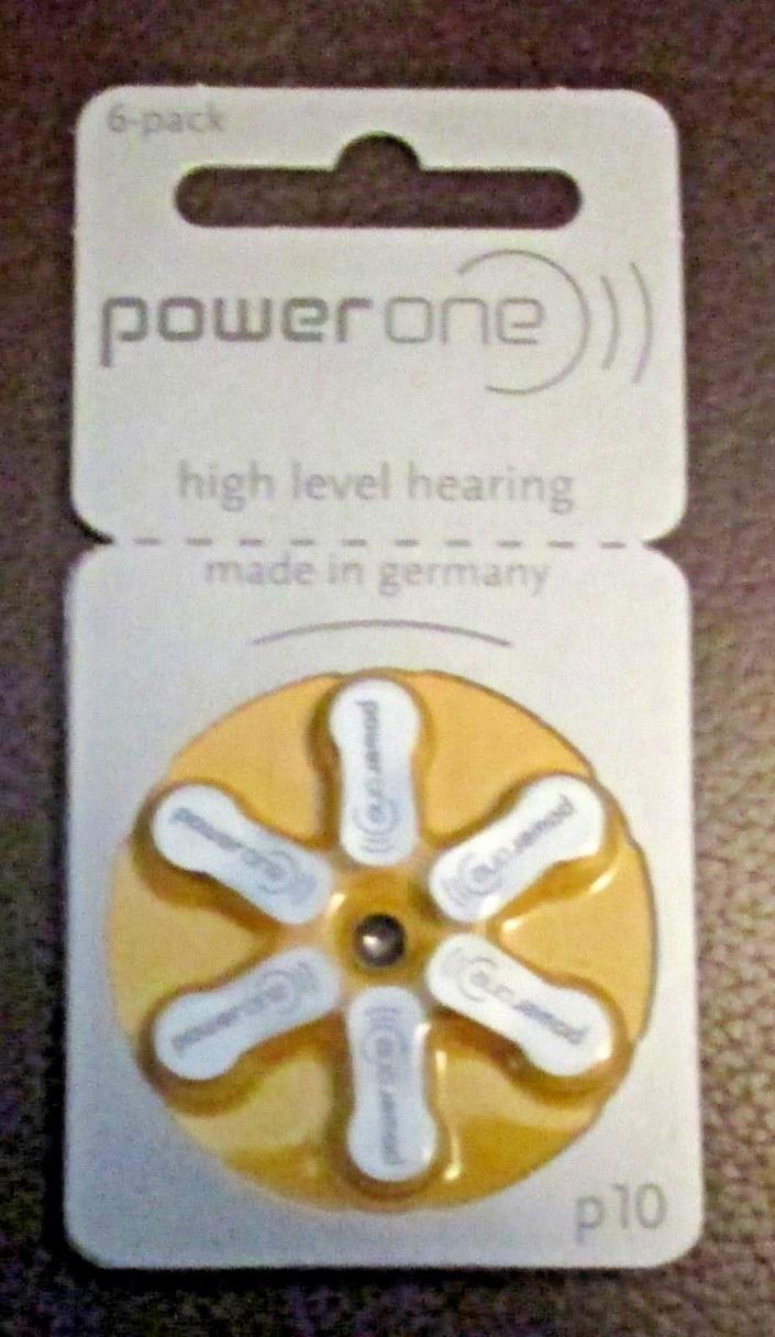 6 Power One Hearing Aid Batteries Size 10 P10 PR70 Super Fresh Expire 2021