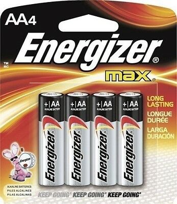Energizer MAX AA Alkaline 4 Pack Battery Batteries