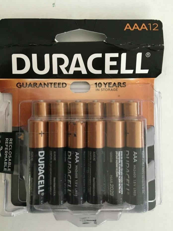 Duracell  AAA 12 Pack Bataries, new factory sealed
