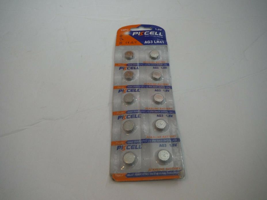 New (10 Pack) PKCELL 1.5V Alkaline Battery AG3 LR41