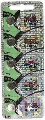 Maxell SR920SW Watch Battery Button Cell 371- Pack of 5 Batteries 5 Pack