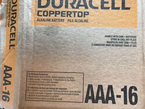 Full Case 16 Duracell Copper Top - 16x16 Count AAA Batteries - 1.5V - Alkaline