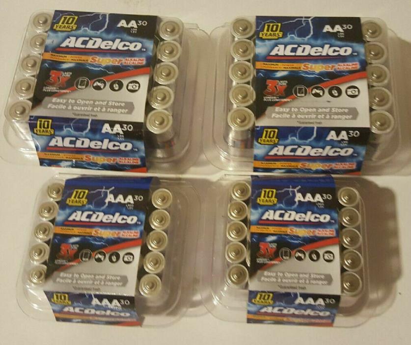 120 AC Delco Super Alkaline Batteries 60 AA & 60 AAA - 2028 Fresh - Free Ship