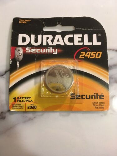 DURACELL SECURITY DL2450 3V Lithium Coin Cell Battery New Sealed Dated 03/2020