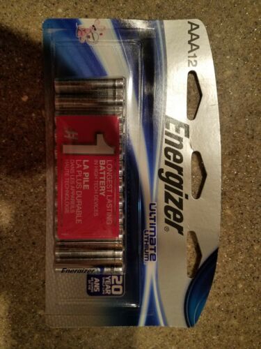 12 Energizer Ultimate Lithium AAA Batteries Exp 12-2037 BRAND NEW Retail Package