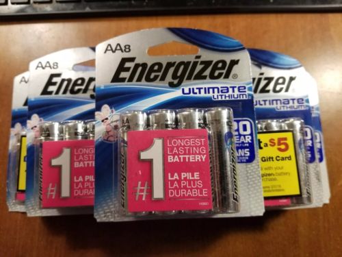 100 Pcs Energizer Ultimate Lithium AA Batteries in Retail Packing exp 2037