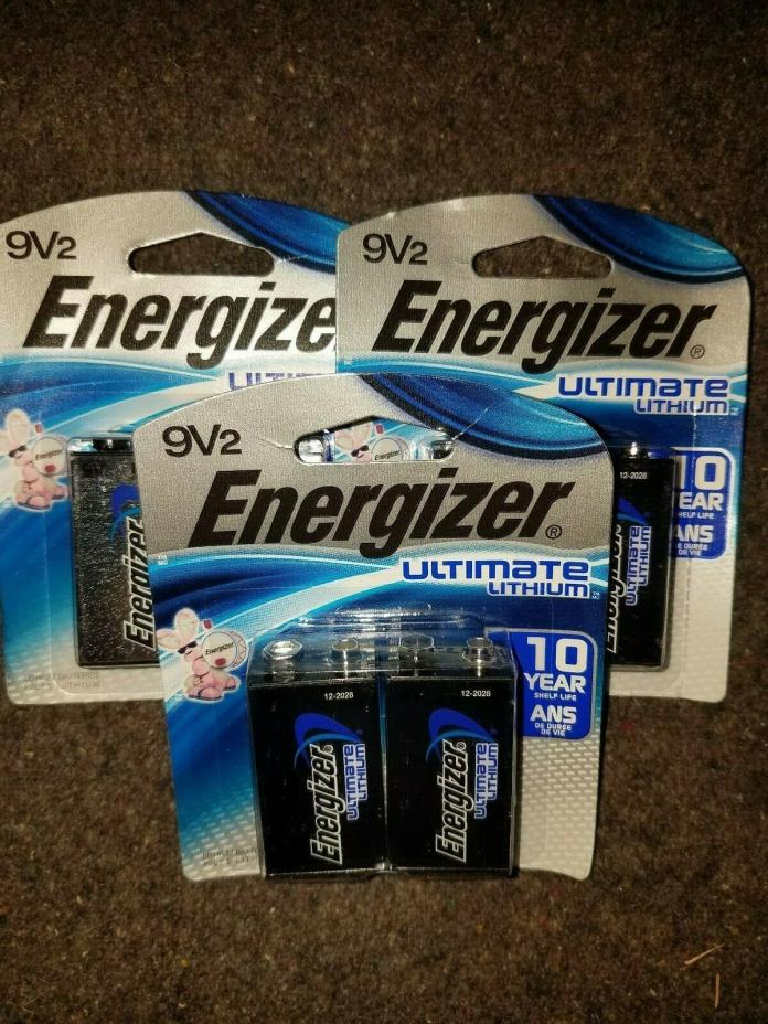 (6) Energizer 9v Ultimate Lithium batteries exp 12/2028