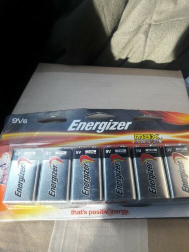 NEW! Energizer Max+PowerSeal 9v6 (9 volt) Alkaline Battery 6 Pack, 522SBP6H