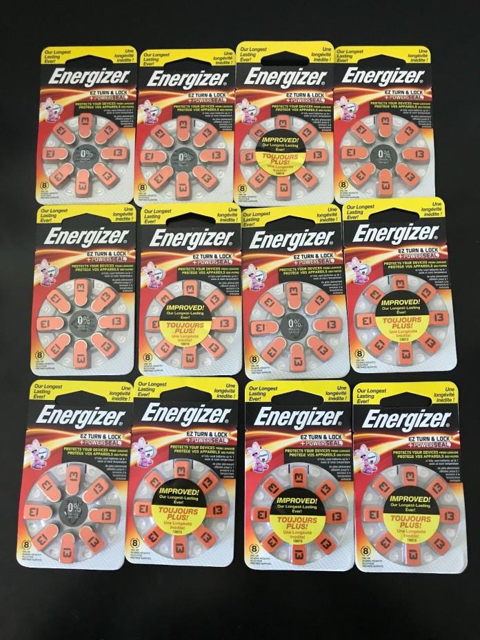 Size13 Energizer Batteries ez turn & lock+power seal AZ13DP-8, 96 counts