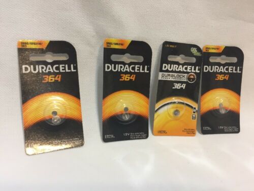 4 x 364 Duracell Silver Oxide Batteries 1.5V