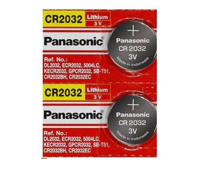 2  count of Panasonic ECR2032 CR2032 Lithium Battery 3V Coin Cell Exp. 2028