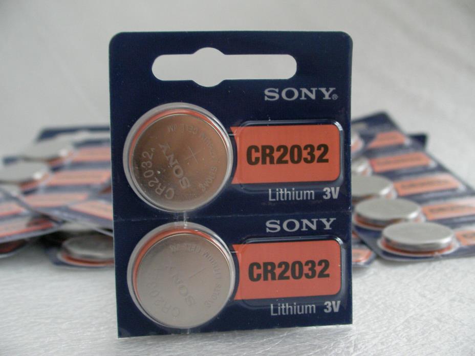 CR2032 Battery Sony CR2032 3V Lithium Battery New Super Fresh 2PK Ships Free!