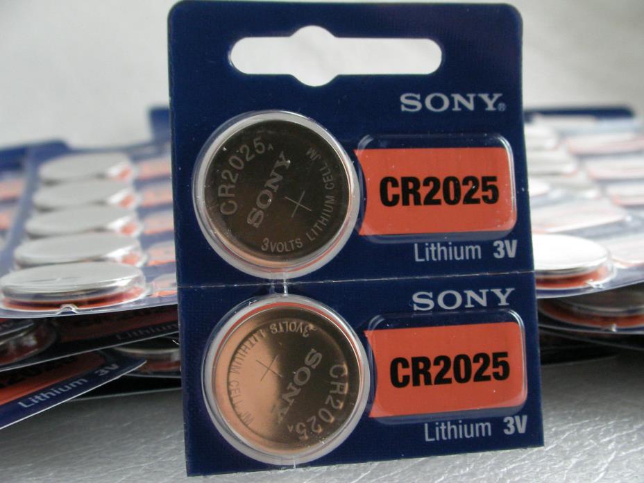 CR2025 Battery Sony CR2025 3V Lithium Battery New Super Fresh 2PK Ships Free!